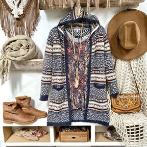 Trendy Southwestern boho open front cardigan w prairie Country vibe